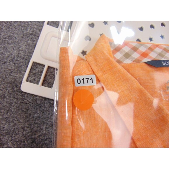 Bohio Shirt Mens XL Orange‎ Linen Chambrey Short Sleeve - Picture 8 of 8